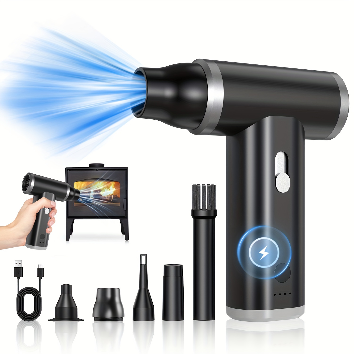 

A 150000 Rpm Wireless That For Vacuuming, Vacuuming, And Blowing Air, In Long Battery , , , Pet , And Air, And Comes Accessories