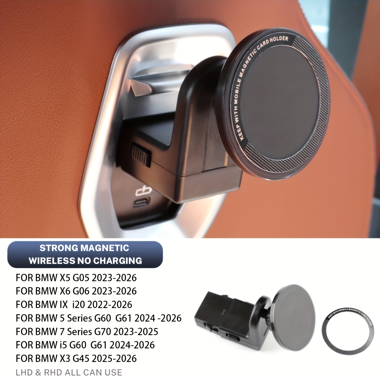 Image of Topeishuang Compatible With For X5 G05/x6 G06/ix I20///i5 G60 G61/x3 G45 Models - Rear Phone Holder, Magnetic Mount, Car Phone Holder Additions