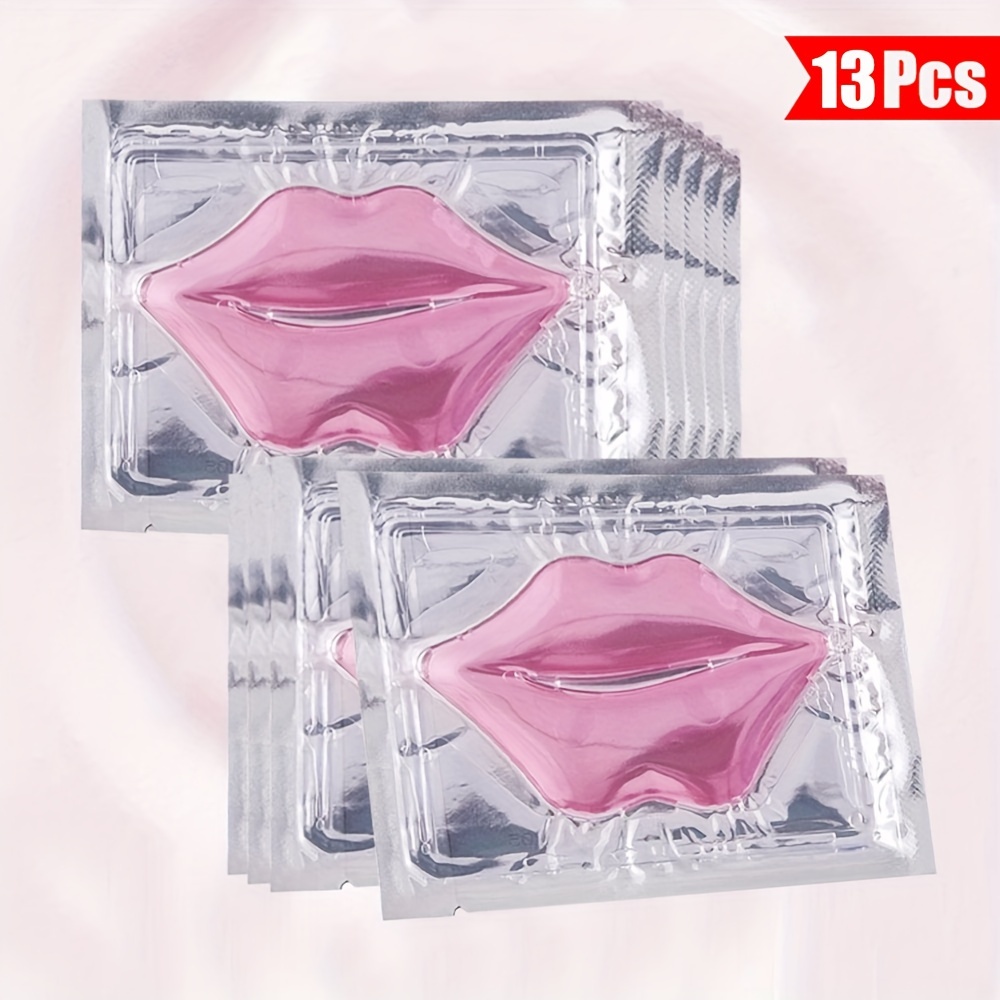 Image of 13/23/33pcs Hyaluronic Acid Pink Crystal Lip Mask Patch For Hydrated Lips, Moisturizing And Hydrating Anti-dry Lip Care And Lip Sleeping And Lip Nourishes And Lip Mother Gifts Set Gifts For Women