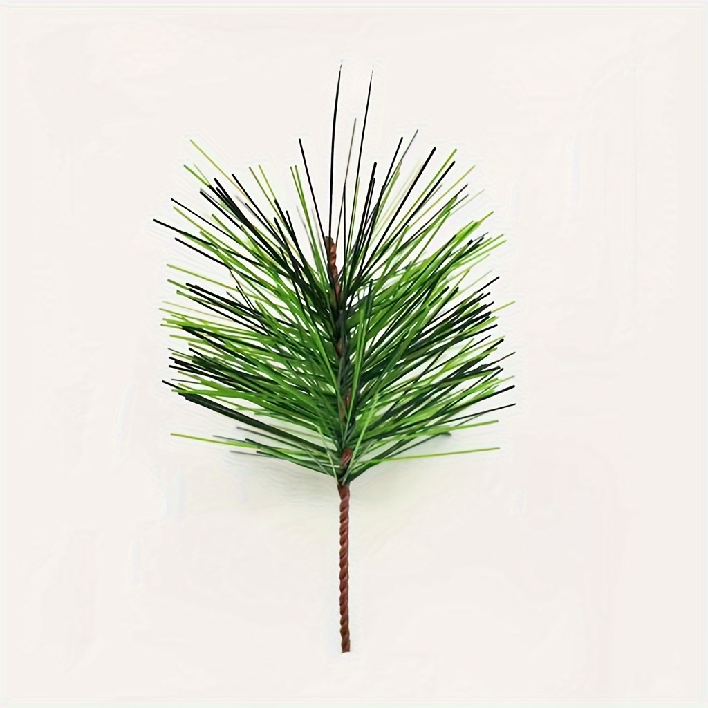 Image of 24/50/pcs Lifelike Artificial Needles Branches - Small Twigs & Stem Picks For Festive Christmas Wreaths, Flower Arrangements & Holiday Decor - , Versatile Styling