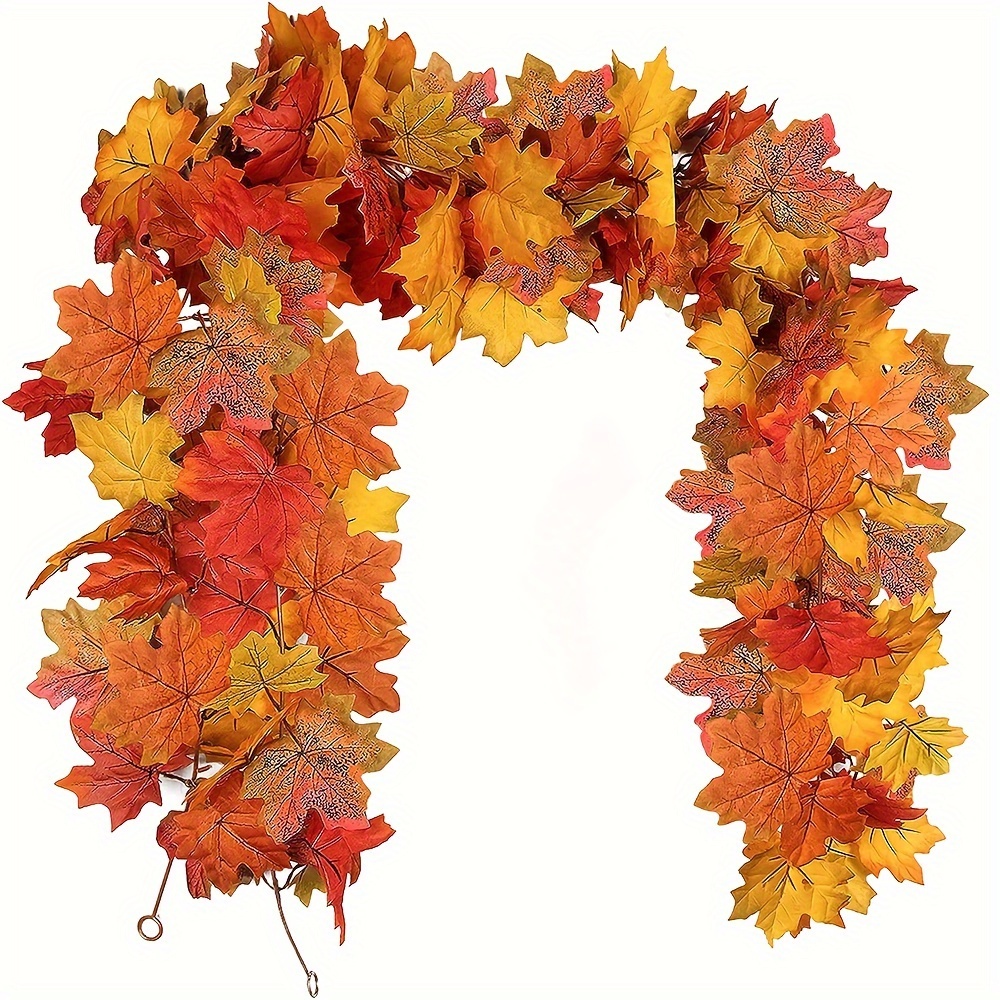 

1pc Artificial Maple Leaves Garland, 68in/175cm, Festive Fall Decor For , Thanksgiving, Christmas, Weddings, Fireplace, Parties - No Feathers, No Electricity Required