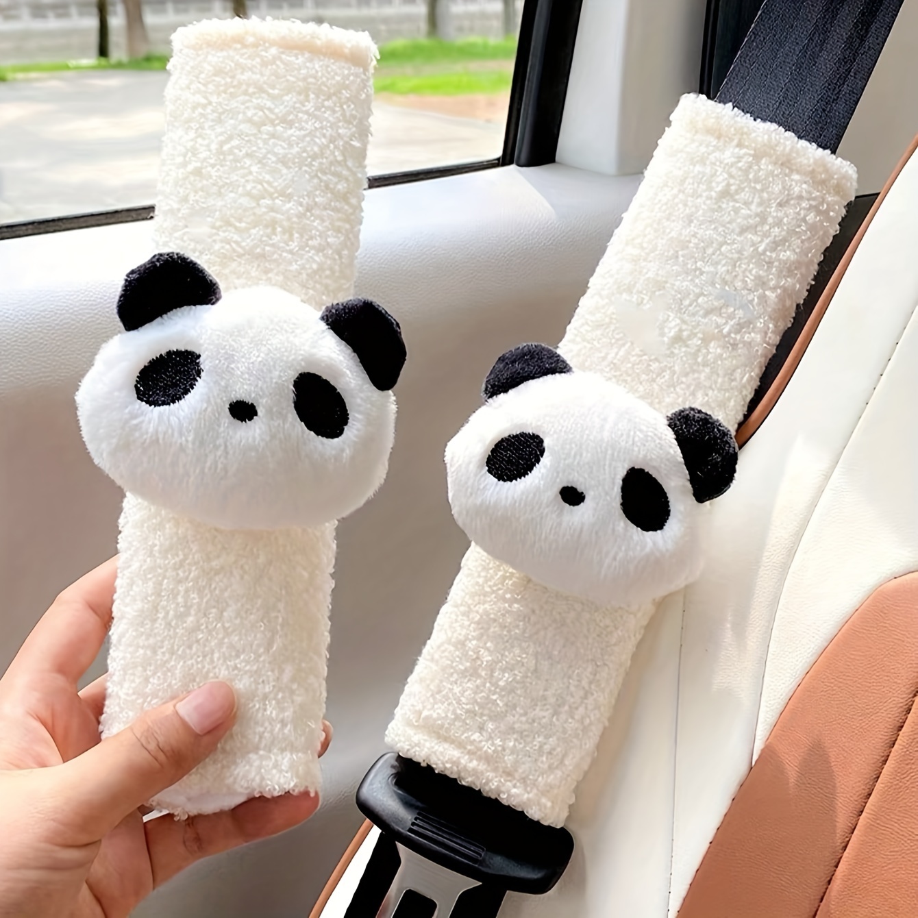 

1pc Seat Belt Shoulder Protector Cover Creative Cute Panda Car Seat Belt Anti-strangulation Protection Cover Car Interior Accessories