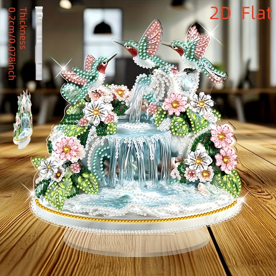 Image of 2d Bohemian Style Bird And Flower Pattern Diamond Painting Set - Art Mosaic Craft Kit, Festive Themed Acrylic Tabletop Decoration, Suitable For Living Room And Bedroom Decor, Perfect Gift For
