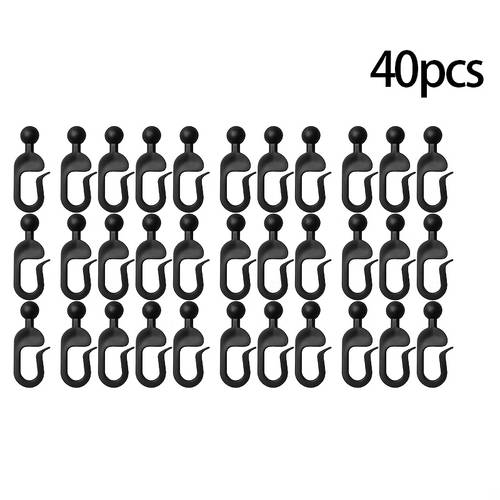 lot de 40 crochets pour rideaux de tonnelle et moustiquaires, crochets pour rail de rideau, accessoires de tonnelle pour extérieur et hôtel