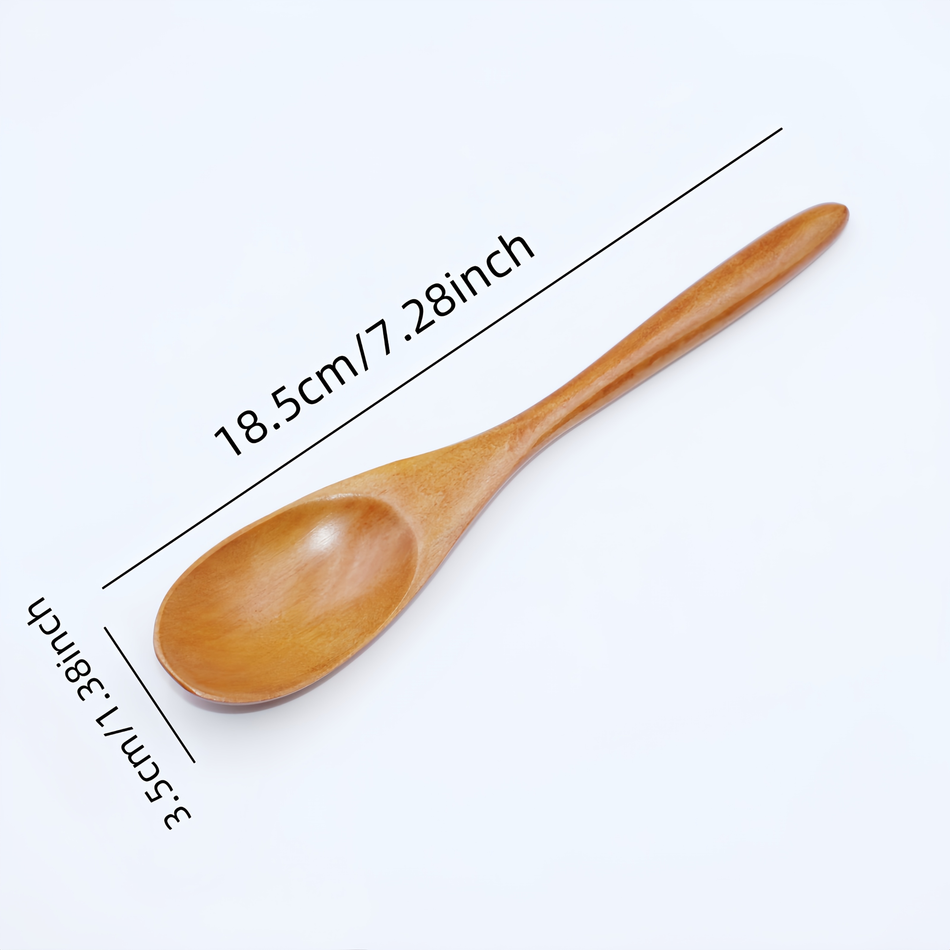 TEMU Handcrafted Long-handled Solid Wood Spoons, Large Soup Spoons, Rice Spoons, Dessert Spoons, Fruit Salad Spoons, Spoons, Congee Spoons, Household