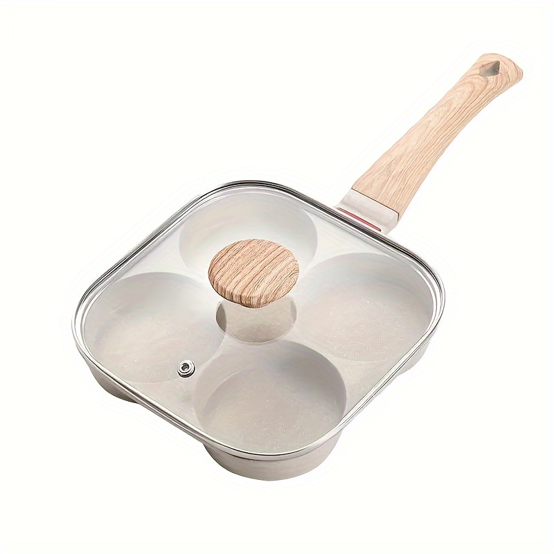 TEMU 1pc Frying Pan With Lid That Can To 4 Eggs . Non Cooking Pan Home Breakfast Cookware, Pancake Egg Pan Omelette Non- Frying Pan