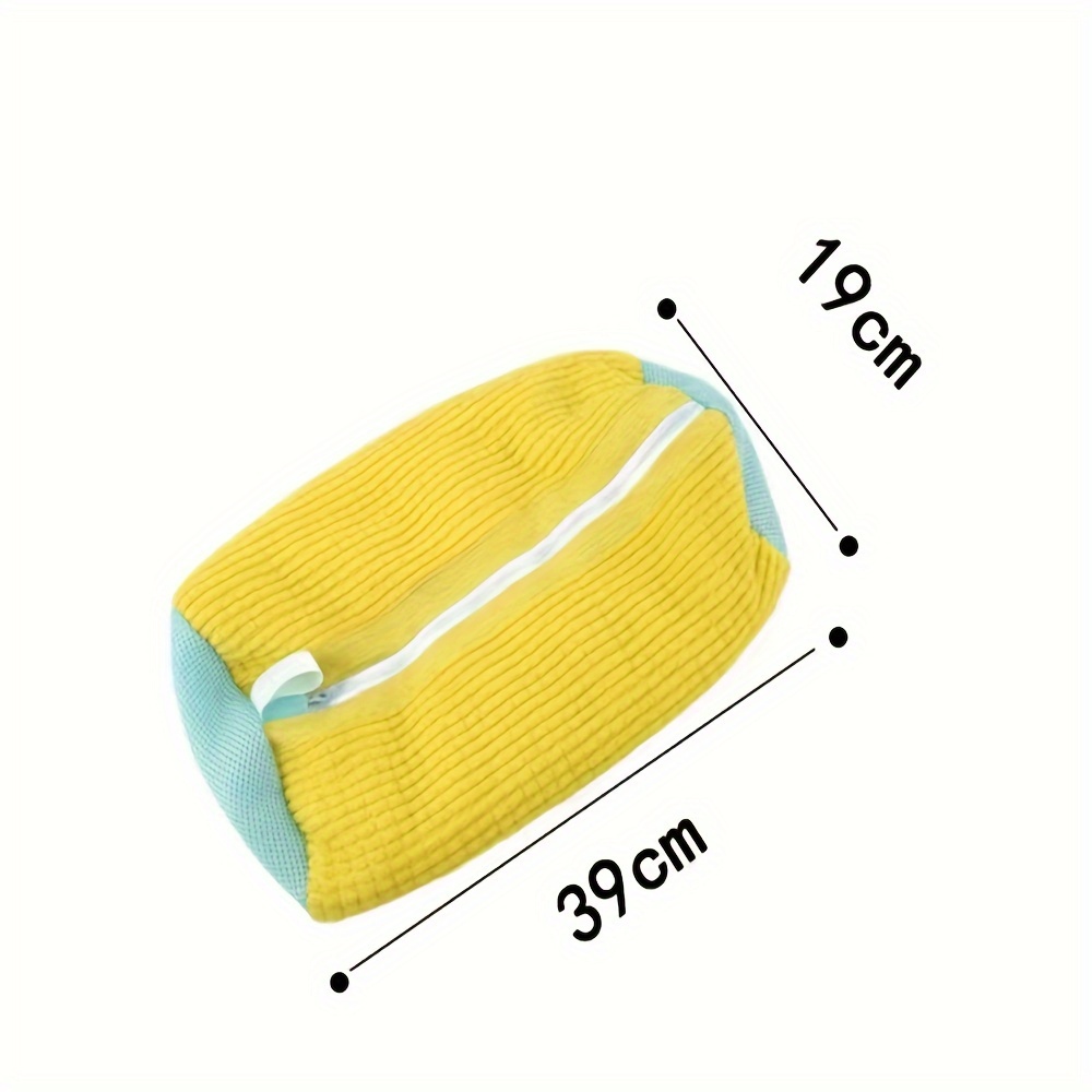 2 pack fabric oval laundry bags with zipper for footwear woven washable reusable shoe washing pouches for washing machine use ideal for sports shoes and   details 0