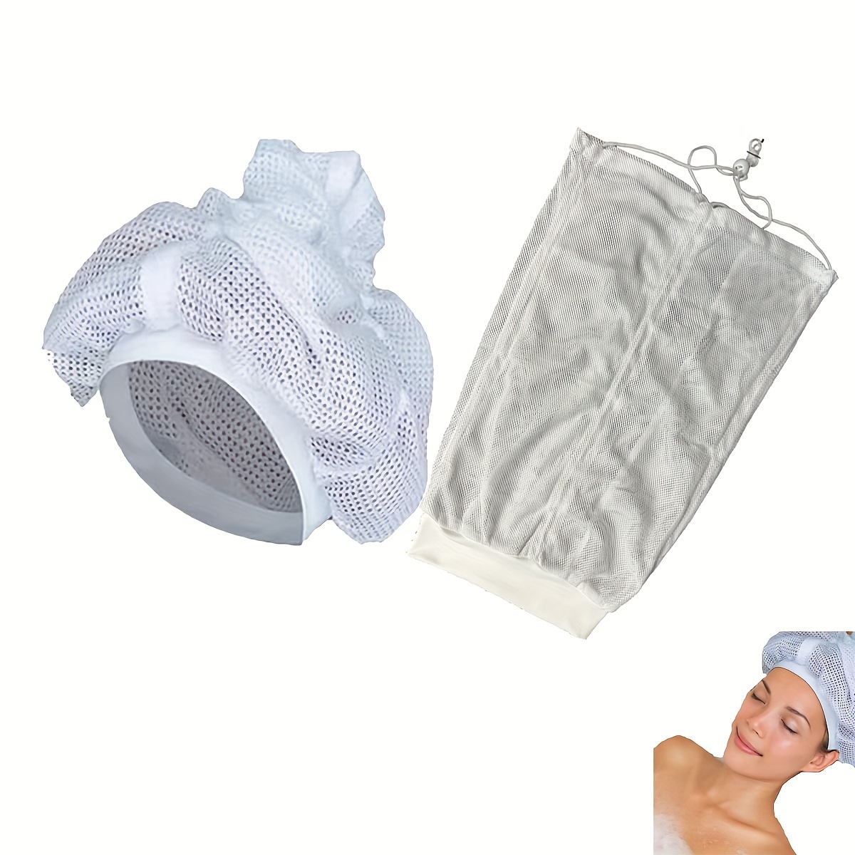 Net Plopping Cap For Drying Curly Hair, Net Plopping Bonnet