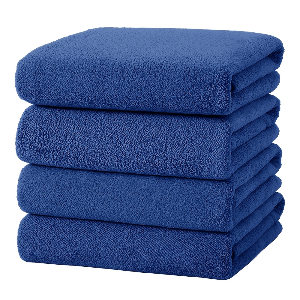 TEMU 4-pack Bath Towel Set, Microfiber Bath Sheet, Absorbent Quick- Towels For Adults, Plush Bathroom Towel Set For Family, Hotel, Spa, Gym, Beach,