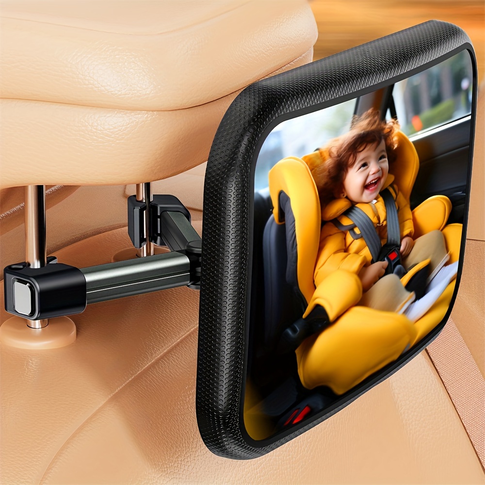 

Shatterproof Car Mirror For Rear Seat - Wide , Non-shaking, Crash Tested, Adjustable Hook , - Ideal Christmas Gift