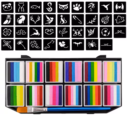 Face Painting Palette 12 Grid Templates