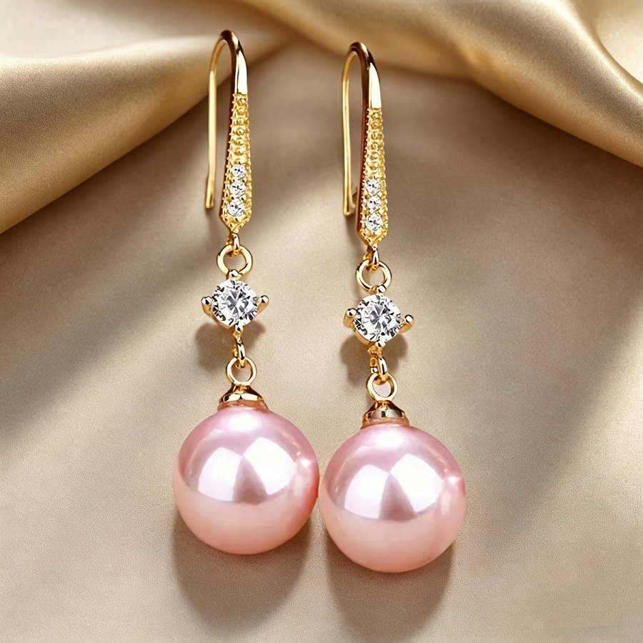 TEMU 1 Pair Of Water Drop Bead Earrings For Women, Elegant And Versatile Dangle Earrings That Slim , Ear Accessories With Ear Hooks, Suitable For