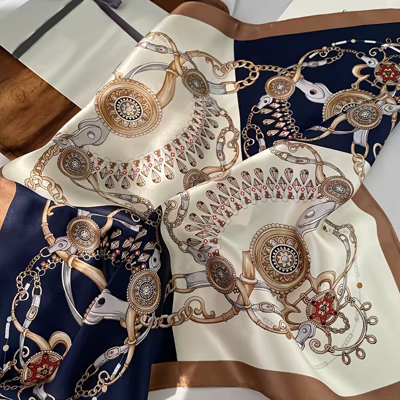 Women's 100% Silk Scarf & Headband Set, Vintage Style