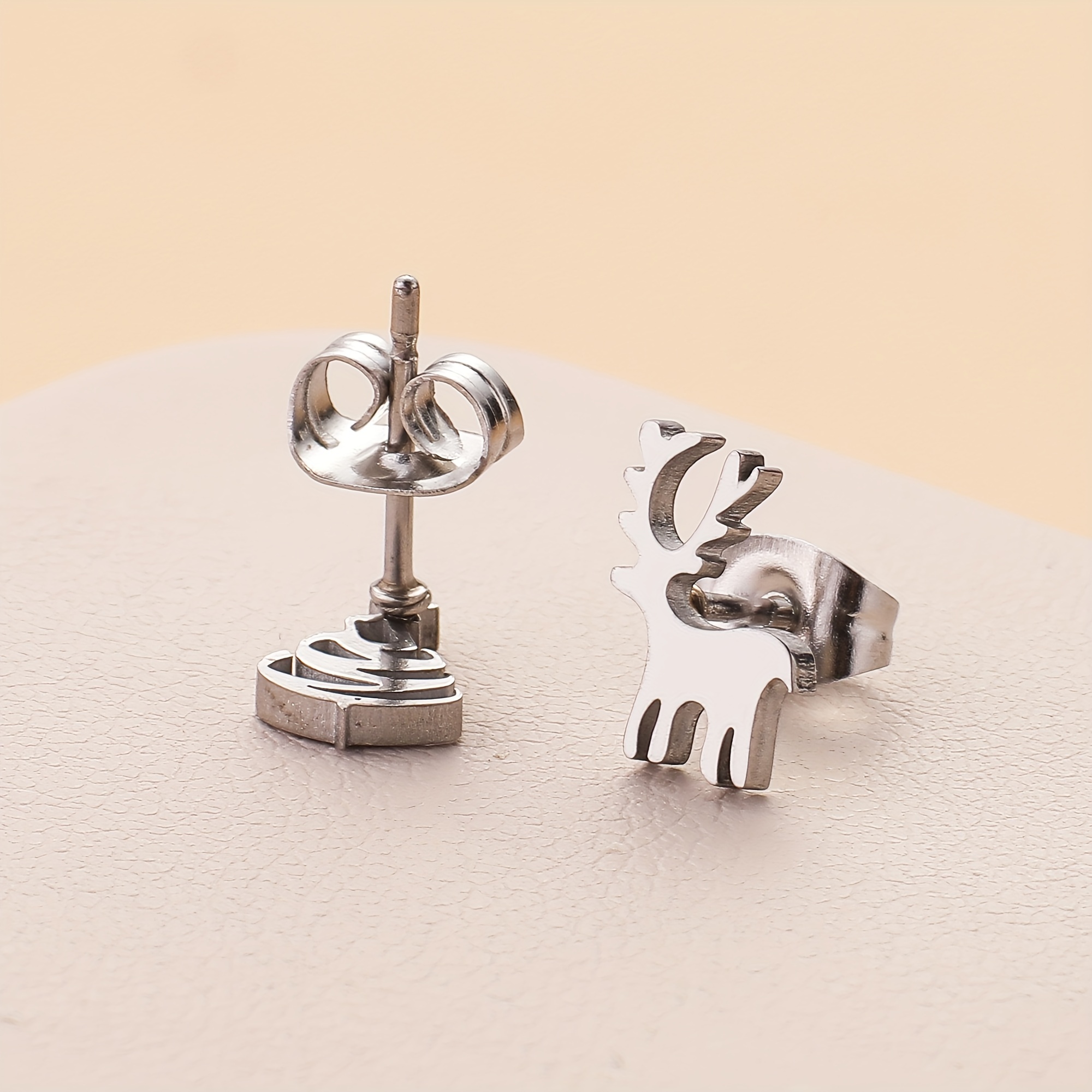 Deer Christmas Tree Lady Earrings