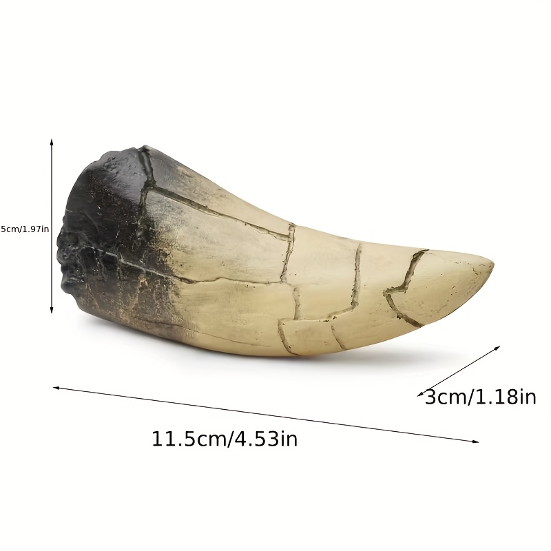 Image of 1pc Enormous Tooth Fossil Replica, Resin Dinosaur Decor, Nautical Theme For Room Types, Indoor & Outdoor Display, Ideal For Christmas, Halloween, Thanksgiving, Valentine's, Father's Day Gifts