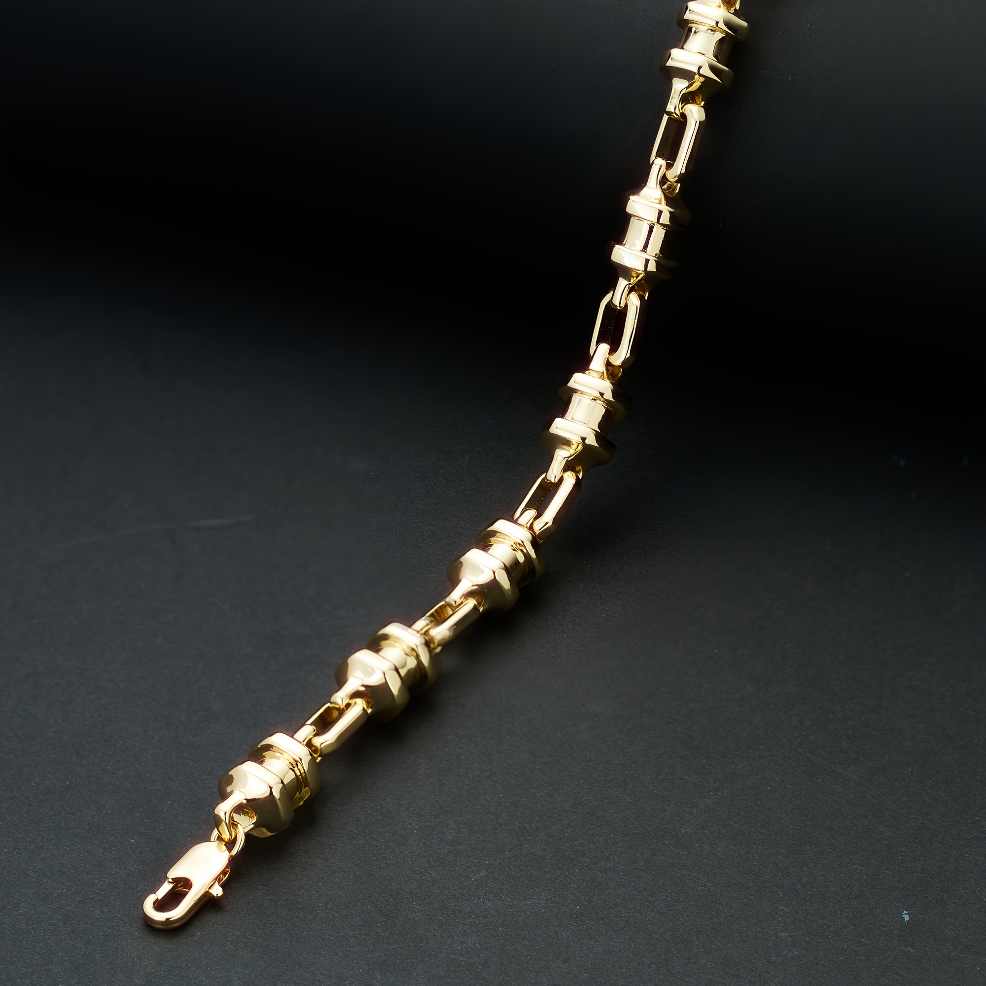 Men's Golden Geometric Design Bracelet, Luxury Gift