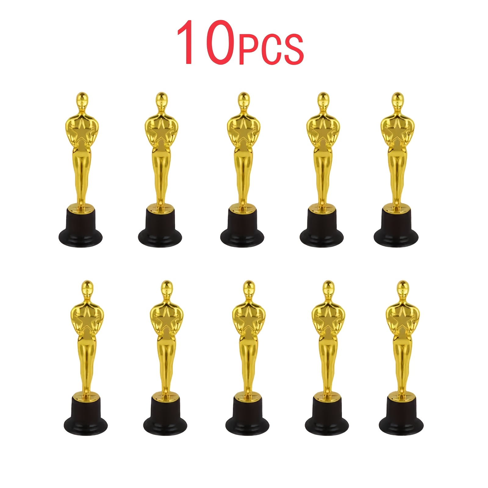 TEMU Set de 10 Mini Trofeos Dorados - Trofeos de Plástico de 6 Pulgadas de con Base, Perfectos para Decoraciones de , Recuerdos de , de Juego, de ,