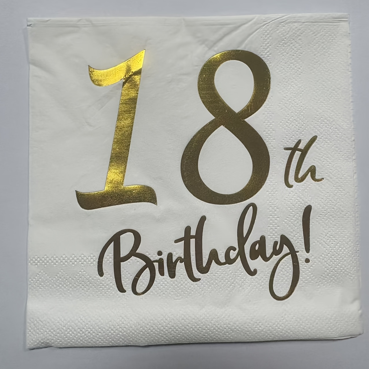 Image of 20pcs White And Cocktail Napkins - "18th Birthday" Design, 2-ply Paper Towels For Celebrations, Ideal For Birthday Parties, Anniversaries, And For Halloween、christmas