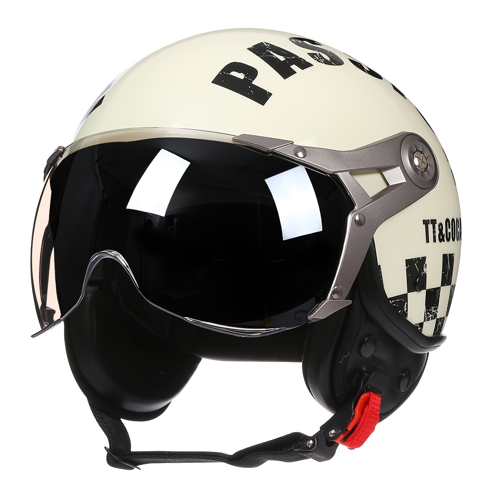 classic 3 4 motorcycle helmet retro open - Temu Pakistan