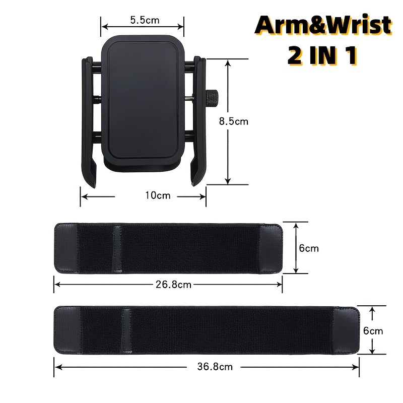 TEMU Brassard universel pour ordinateurs mobiles et smartphones de 4" à 7", sangle réglable avec rotation à 360°
