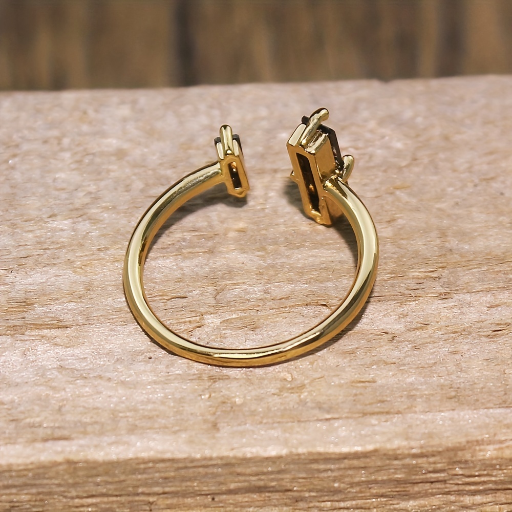 Natural Agate Open Ring Minimalist Retro Ring