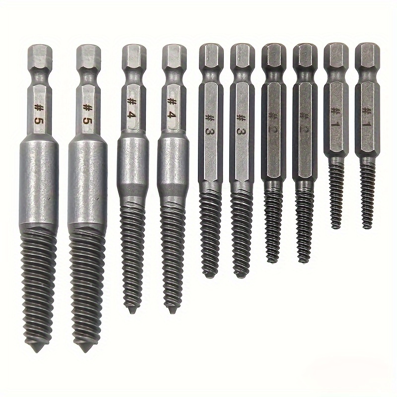 

10-piece Screw & Bolt Extractor Set: High-torque Hand Tools For Multi-sized Screws & Broken Bolts - Manual , No Electricity Needed