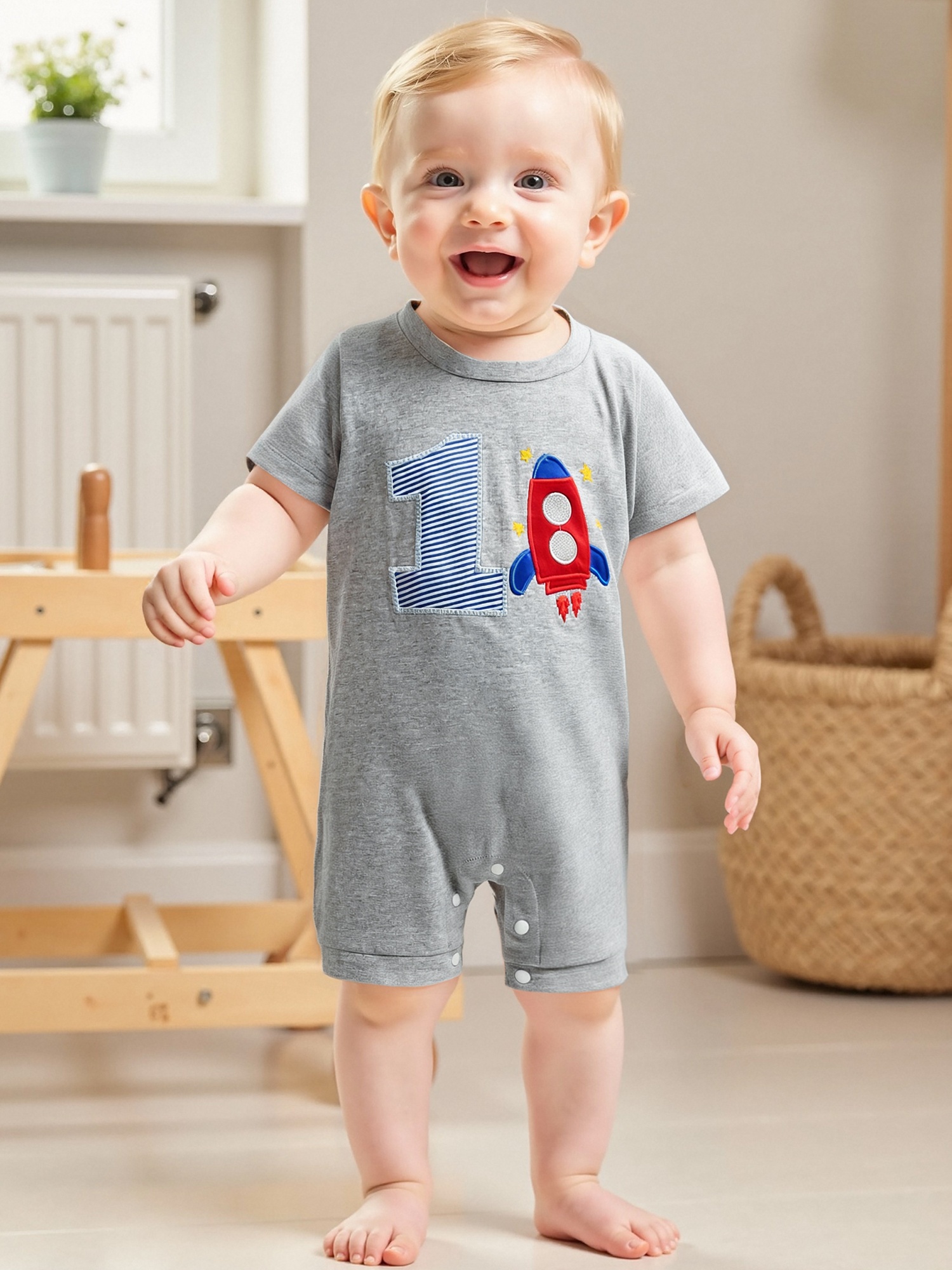 baby boys' 1st birthday romper adorable design Temu