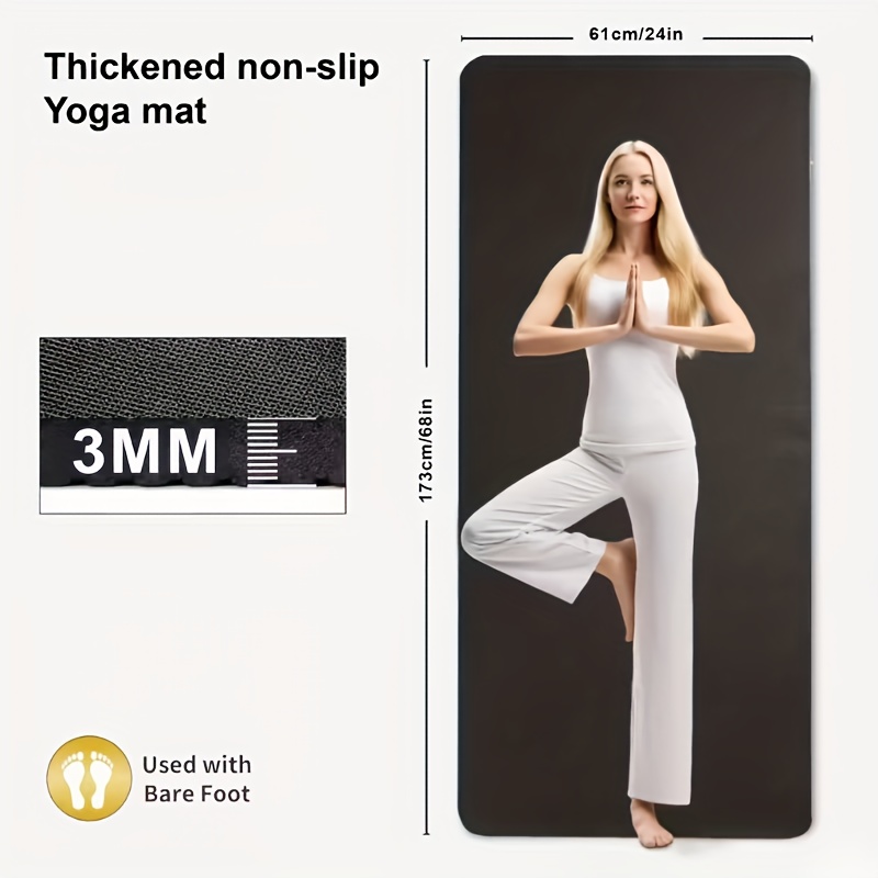 1 High-Density EVA Yoga Mat | Durable Professional Mat for Men and Women, Home Exercise, Non-Slip 3mm Pilates Mat with Shock Absorption and Portability, Essential for Yoga, Stretching, Home Gym, Core Workouts, and Floor Training