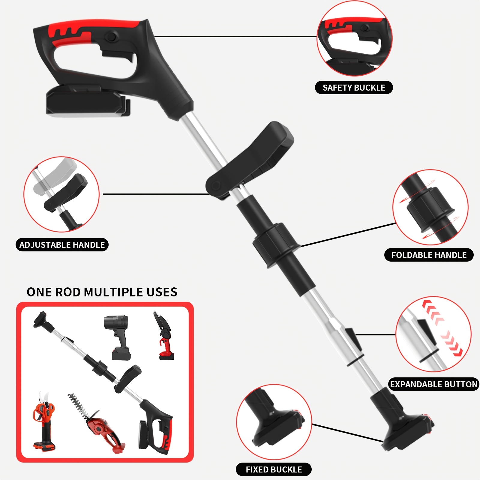6-Inch Cordless Electric Pole Saw for Tree Trimming, 3-In-1 Telescopic Folding Pruning Saw And Leaf Blower, with 2 Batteries And Mini Handheld Chainsaw. for Tree Pruning, Gardening, Landscaping. Ergonomic Compact Outdoor Tool for Professionals