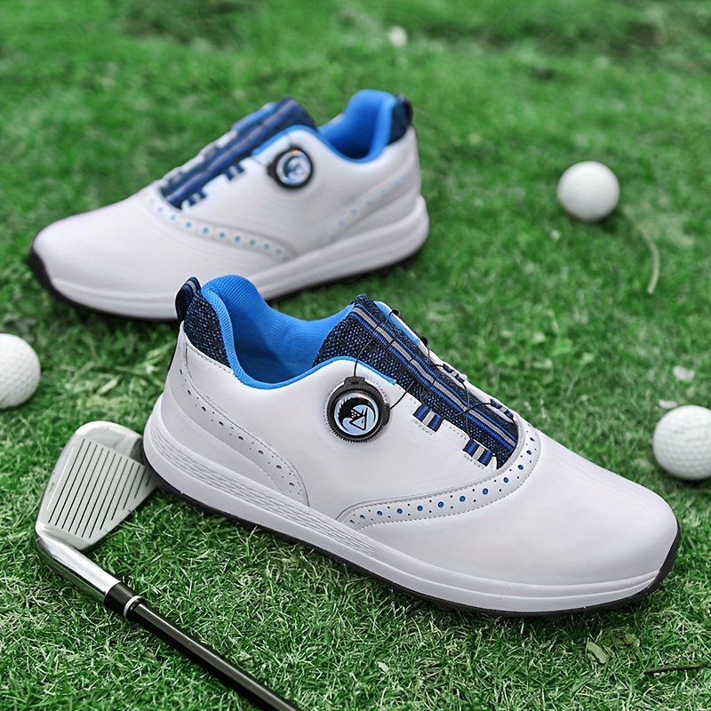 

Men's Professional Golf Shoes With Rotating Buckle, Comfy Non Slip Durable & Breathable Sneakers For Men's Outdoor Activities