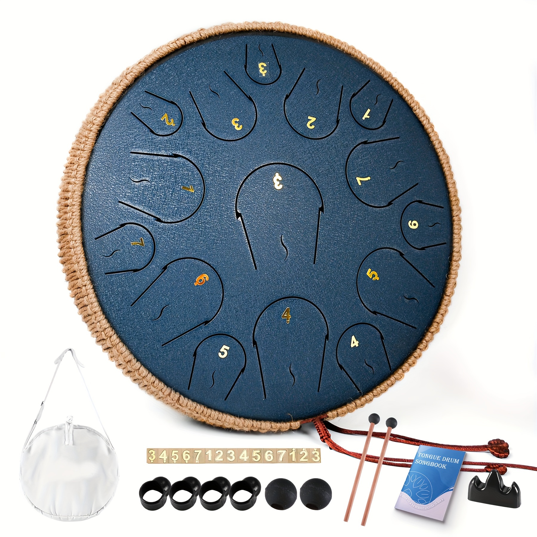 

14-inch 15-note Steel Tongue Drum, Steel Handpan Drums With Drums Mallet, & Carry Bag, , Idea For Yoga Meditation, Concert & Entertainment