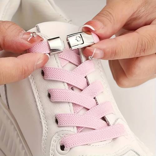 1 pair pack no tie elastic shoelaces comfortable mesh shoelaces lazy shoelaces unisex for casual shoes board shoes sneakers