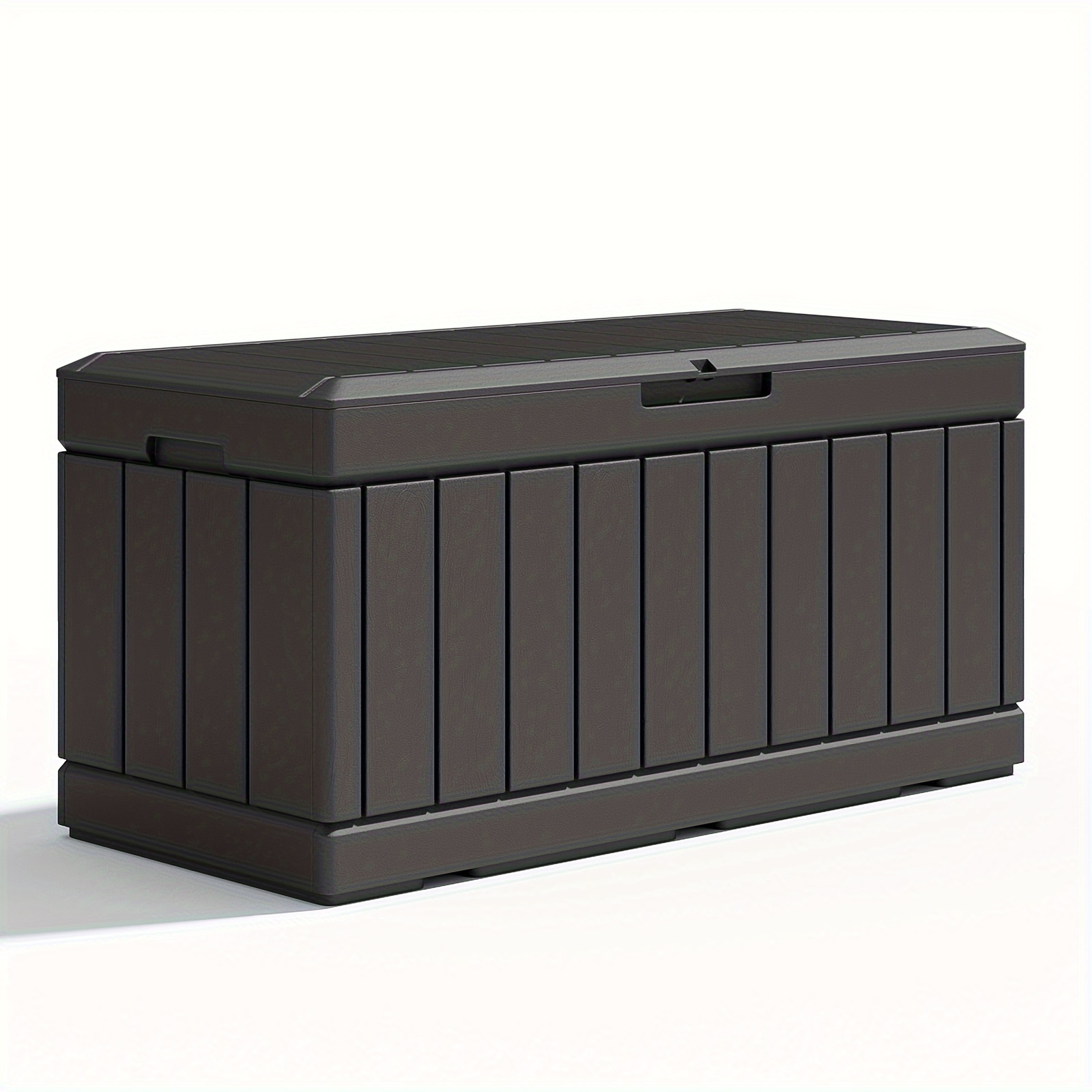 

82-gallon Deck Box, Waterproof Large Wood Look Outdoor Storage Box For Patio Furniture, Pool Accessories, Toys, Garden Tools And Sports Equipment, Lockable