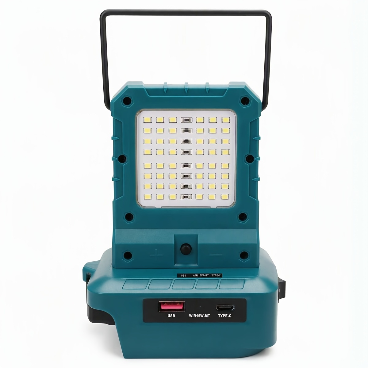 TEMU Battery Adapter With Led Work Light, For Makita 18v Battery, Double Side Led Light With Usb And Type-c Charging Port, Portable Outdoor Lighting