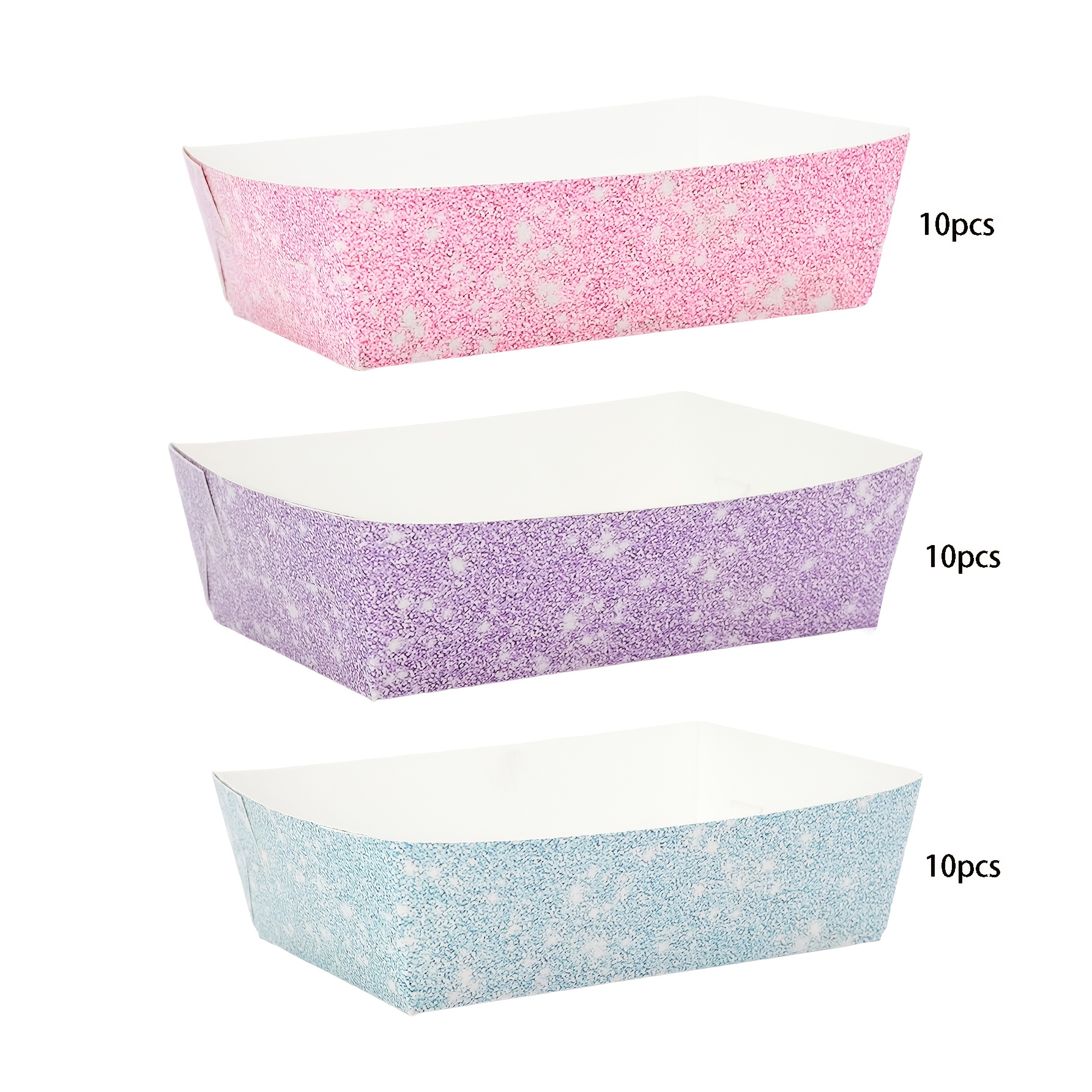 Image of 30pcs Purple Colorful Paper Trays Purple Theme Containers Colored Food Serving Boat Tray Basket For Snack Popcorn Sandwich Burger Bbq Hot Dog Taco Fries Birthday Party Favors Supplies
