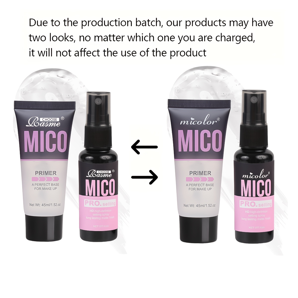 Image of 2pcs Set Primer + Setting Spray Invisible Pores Color Development Long-lasting Makeup Set