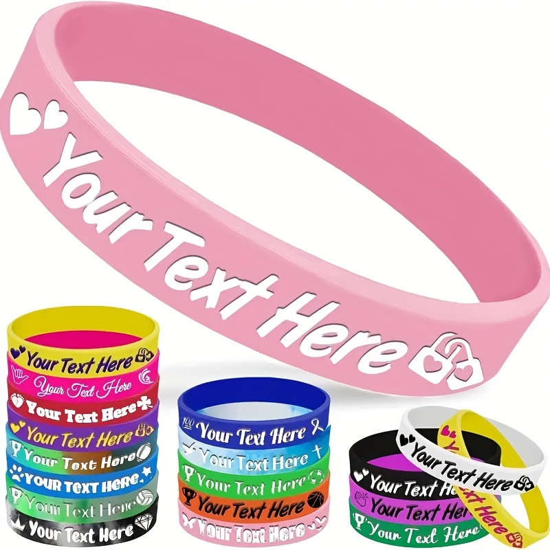 17pcs Custom Engraved Durable Silicone Wristbands for Women