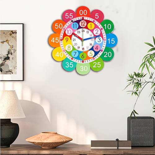 12inch irregular sunflower wall clock sunflower design clock essential for enlightenment and time recognition silent and soundless suitable for home decoration and holiday gifts