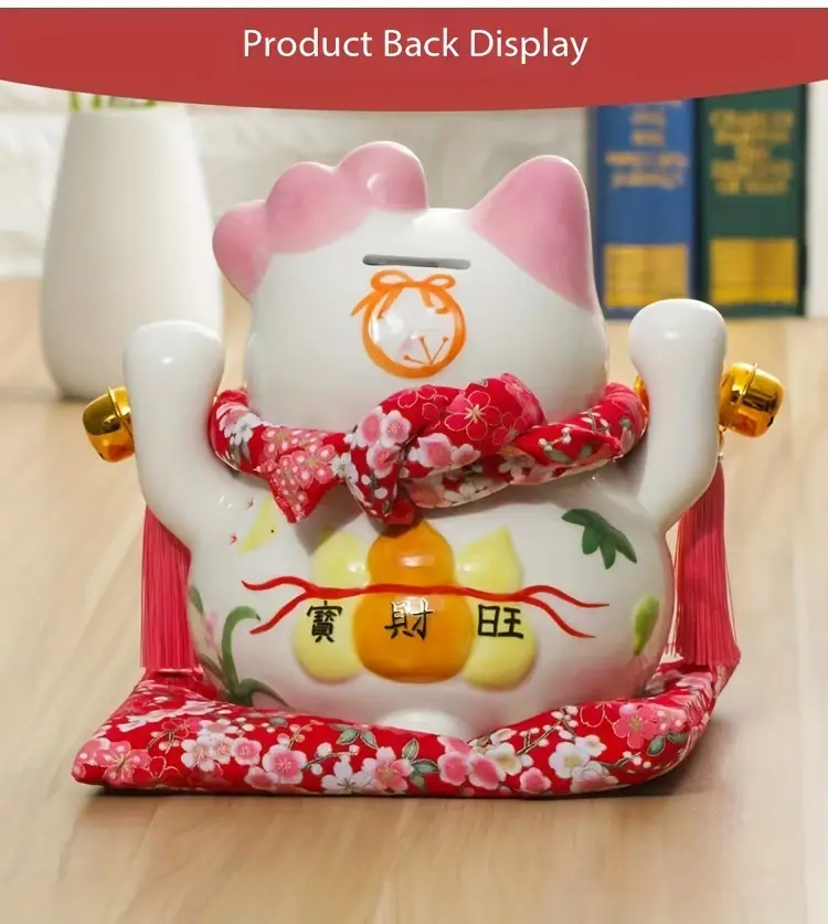 1 pieza para atraer y , flores de floreciendo, con gatos de cerámica de rosa de 7 pulgadas para atraer , adornos de matrimonio, latas de , regalos de san valentín, regalos de para detalles 2