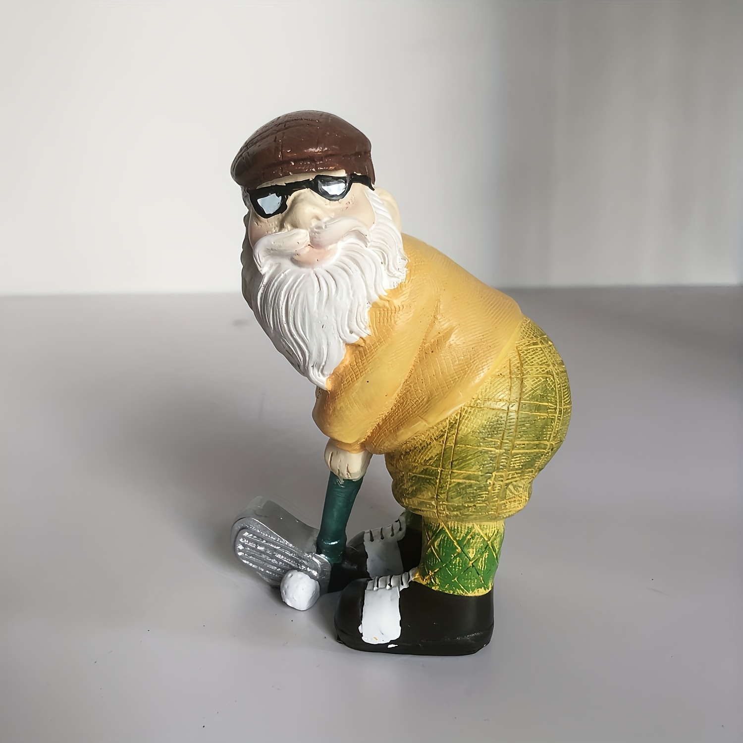 Image of Whimsical Golfing Gnome Statue - Resin, Freestanding, Outdoor Decor, Ideal Thanksgiving Gift, Durable & Battery-free, Lawn Ornament|holiday Decor|vibrant Colors, Gnome Garden Decor