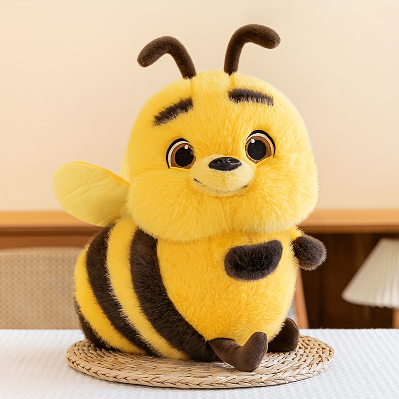 Image of Cute Bee Plush Toy Cartoon Bee Bee Stuffed Animal Toy Doll Home Decor Perfect Cuddly Companion Ideal Gift For Bee Lovers Plush Character Birthday Gift For