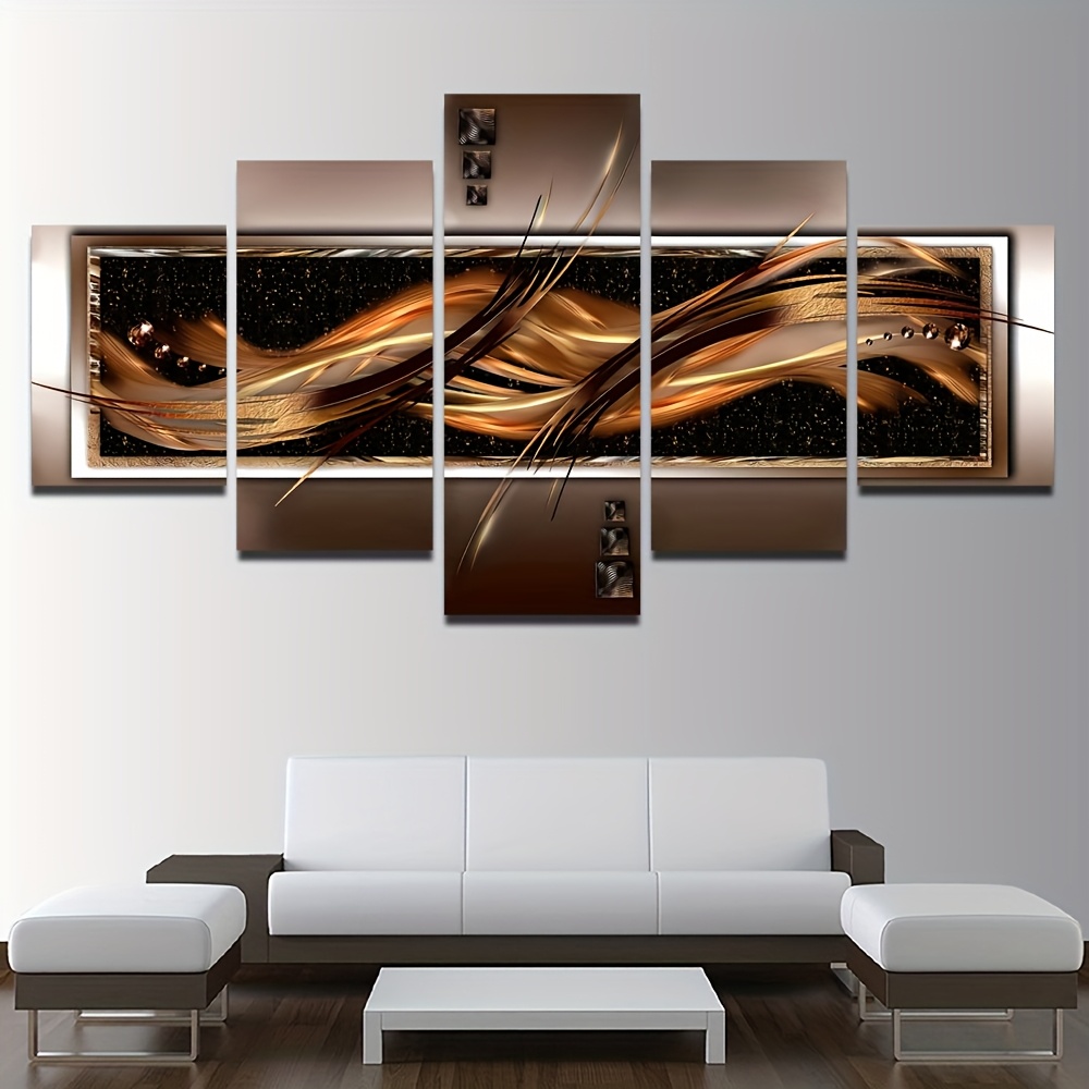 Modern Abstract 5 Panel Canvas Art Colorful Wall Decor