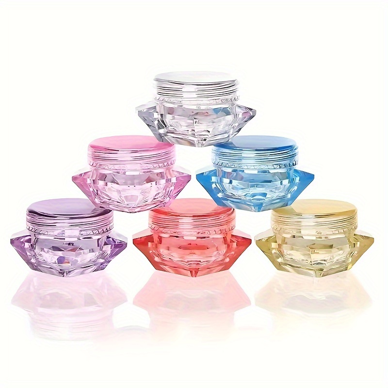 

5pcs Diamond Shaped Cream Jars, 5g Mini Cosmetic Sample Containers, Travel Size Beauty Pot For Makeup Storage And Packaging