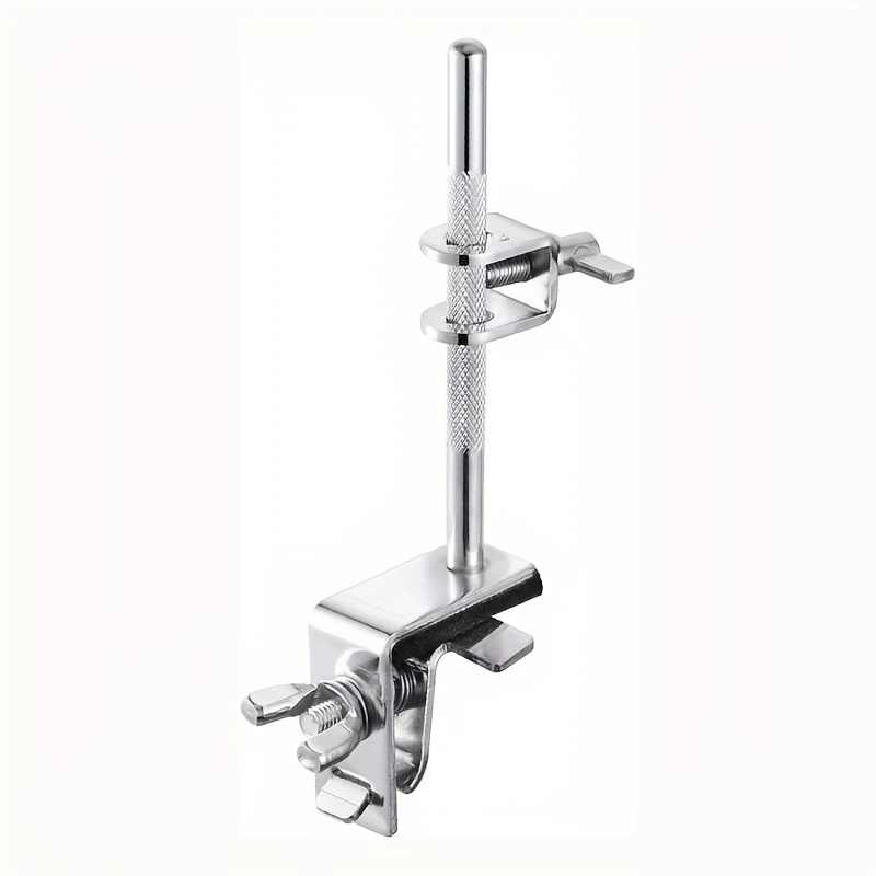 TEMU Adjustable Silvery Clamp For Bass Drum - Mounting Holder With Action , Durable Iron Construction