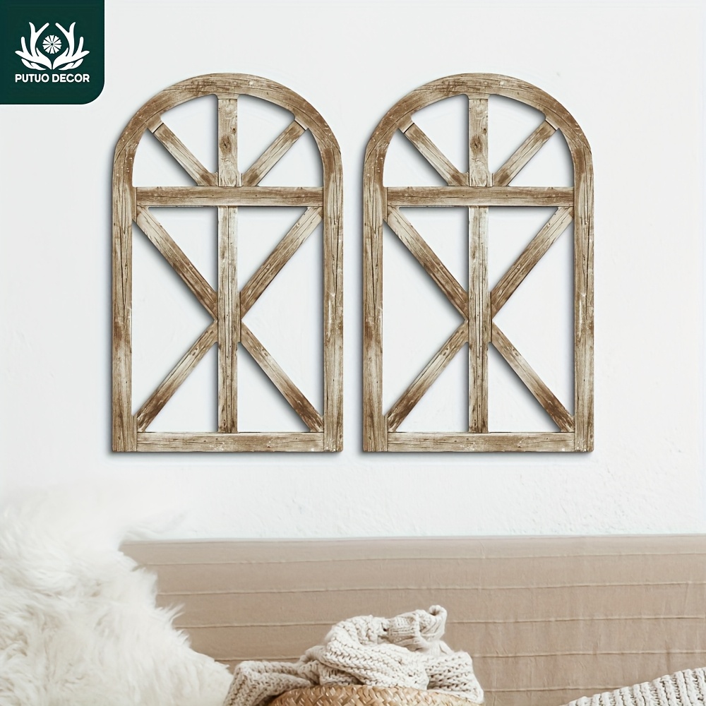 

Putuo Decor 2pcs Wooden Hanging Sign In A Farmhouse Window , Decorating Homes, Offices, , Cafes, And Coffee Shops; A Great Gift.