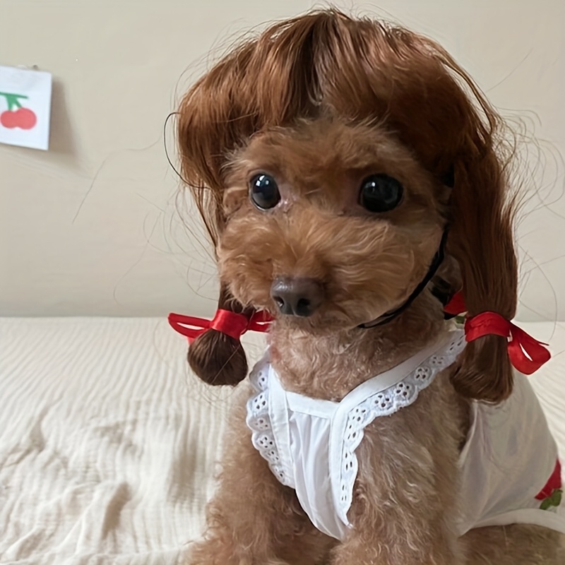 short bob wig pets versatile dog wig halloween christmas Temu