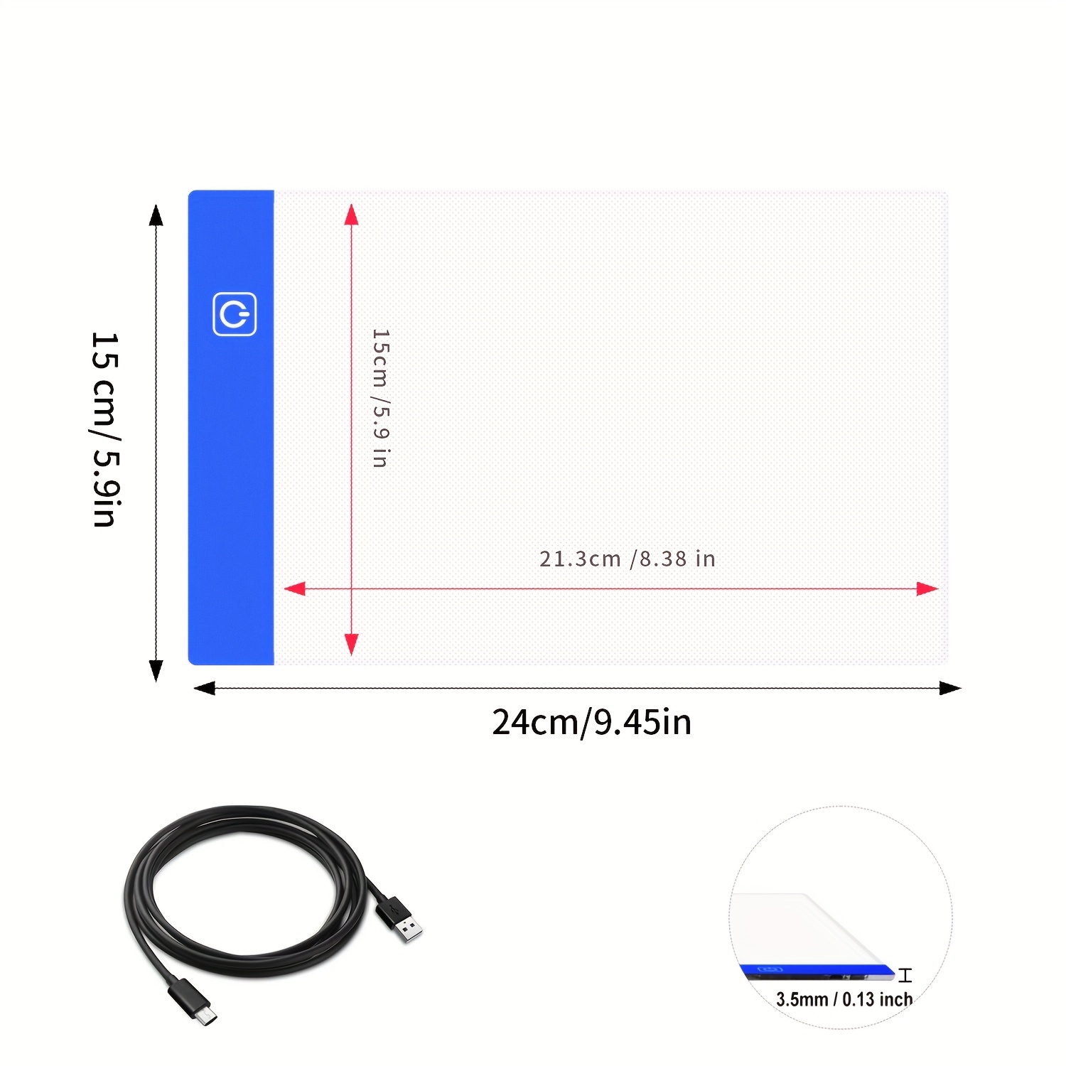 TEMU Portable A5 Led Tracing Pad Lamp With 8-level And Adjustable Brightness, Led Tracing Mat, Usb Powered Light Board, Suitable For Diamond Painting