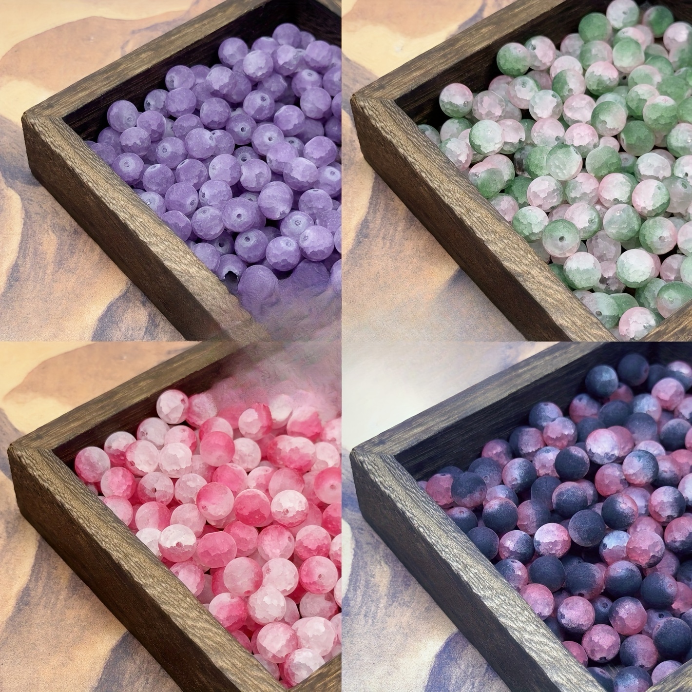 

300pcs Frosted Beads Handmade Diy Materials With Beads ((mixed))