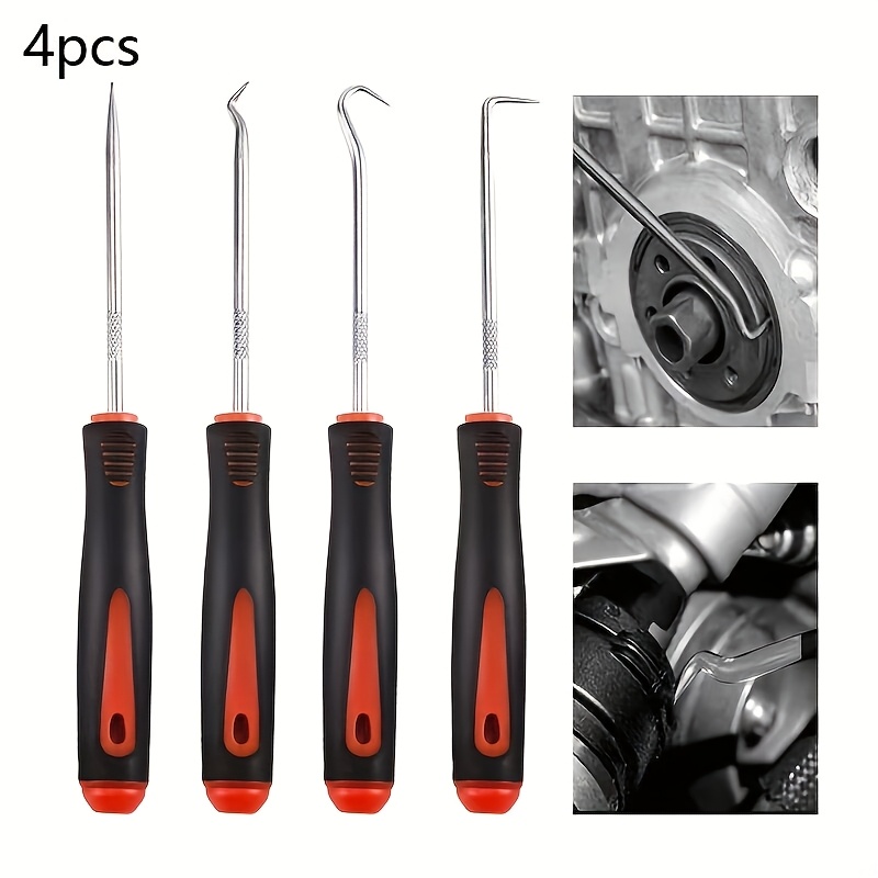 

4pcs Precision Pick & Hook Set With Scraper, For Remove Automotive Electronics Maintenance Hoses Gasket Up Tools