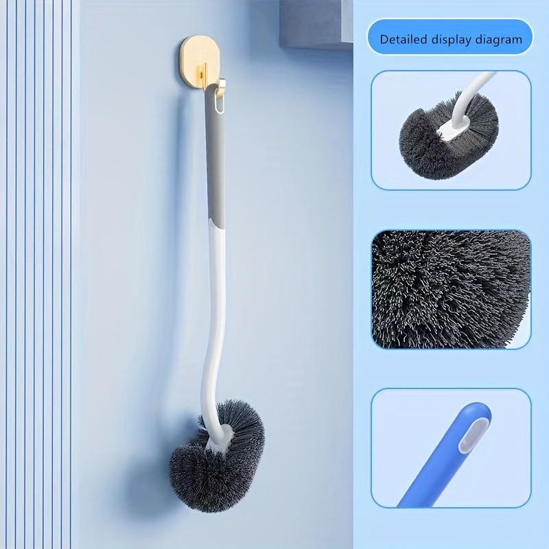 TEMU Reusable Toilet Brush With Non-slip Handle - Durable, Hygienic Bathroom Cleaning Tool For Home Use